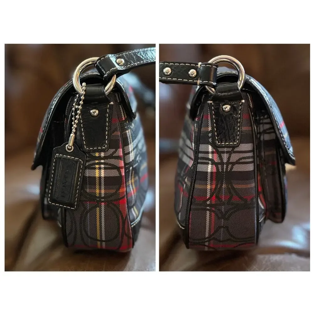 Coach Poppy Tartan Plaid Penny Flap Shoulder Bag F15477 Y2K